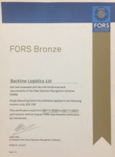 FORS bronze certificate